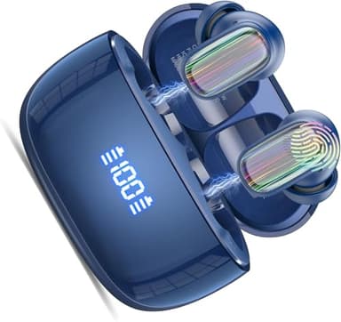 Ecouteur Traducteur Instantané, 40 Heure Bluetooth 5.4 Ecouteurs sans Fil avec 164 Langues, 3 en 1 Écouteur AI Traduction Vocale Instantanée, 7 Modes de Traduction pour Affaires/Études, Bleu Marine