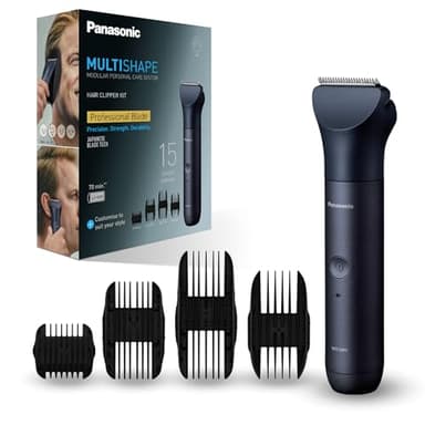 Panasonic ER-CKL3-A301 MULTISHAPE(Système Modulaire de Soins Personnels) Kit Tondeuse à Cheveux, Unité Principale et Tête Tondeuse à Cheveux, 15 Réglages de Longueur, 4 Peignes, Batterie Li-Ion, Noir
