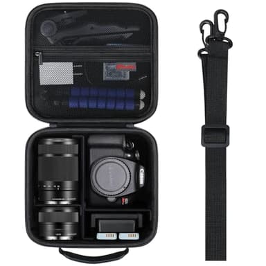 Elonbo Sacoche de Transport pour Appareil Photo Reflex Canon EOS Rebel T7 / T6/ R50 / R100 / R5 / R5 Mark II / R6 Mark II / R7 / R8, et appareils Photo Canon 90D / T8i / T5 / 5D Mark IV, Noire