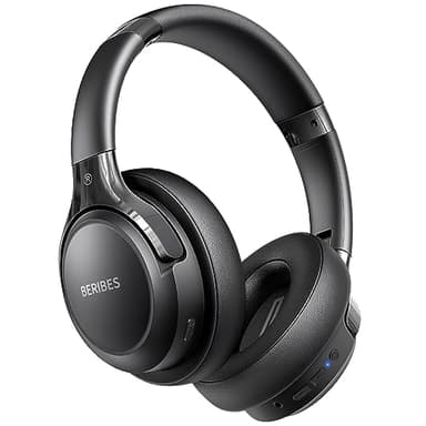 BERIBES Casque Bluetooth sans Fil - Durée de Lecture : 65 h -avec Micro 6 Modes EQ - Style Around-Ear - avec Microphone - pour iPhone/iPad/Android/Ordinateurs Portables