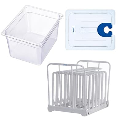 LIPAVI Système sous vide modèle NXC10-UNIR – avec récipient C10, support N10X et couvercle universel – s'adapte à pratiquement n'importe quelle machine sous vide jusqu'à 70 mm de diamètre