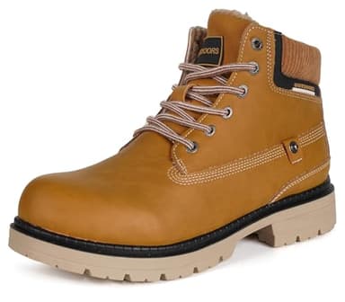 Gaatpot Bottes Hiver Homme Femme Chaussures de Randonnee Chaudes Mode Bottines de Neige Lacets,Jaune foncé D,EU44