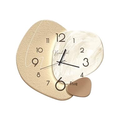 Ergocar Horloge Murale, Créative Silencieuse,Moderne en Porcelaine Cristalline De Style Nordique, Décoration à Piles pour École, Salon, Cuisine, Bureau