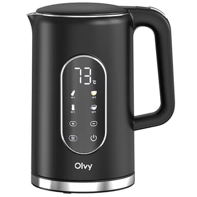 Bouilloire Électrique Olvy 1,7 L – Chauffe-Eau Rapide 2200W avec Contrôle de Température, Fonction Maintien au Chaud, Double Paroi Inox, Extérieur Froid au Toucher – Bouilloire pour Eau Chaude