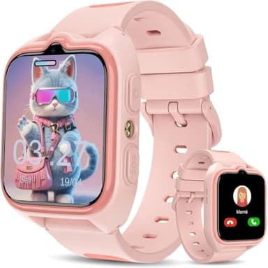IOWODO Montre Connectée pour Enfants, Fonctions 4G et SOS, Géolocalisation LBS + Wi-FI + GPS, Batterie 800 mAh (autonomie 5 Jours), Mode Scolaire et Jeux Éducatifs. Montre pour garçons et Filles.