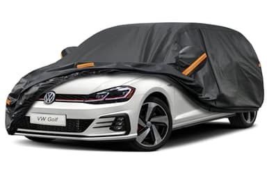Kayme Bâche Voiture Étanche Respirante Compatible avec Volkswagen Golf MK5/6/7/8 (2003-2025), 7 Couches Housse de Protection Voiture Extérieur, Contre Pluie Soleil Poussière avec Zip.