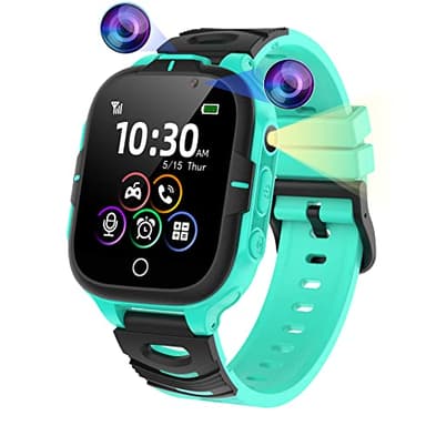 ELEJAFE Montre Connectée Enfant Garçon avec Appel, Montre Enfant avec 24 Jeuxs et Carte SD Interne, Réveil, Appareils Photo, Musique, Calculatrice, Smartwatch Téléphone Enfants Cadeau