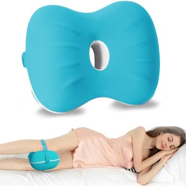 Bibykivn Oreiller de Jambe, Oreiller Jambes Orthopédique avec Mousse à Mémoire, Coussin Genoux en Mousse à Mémoire de Forme Ergonomique pour Moins de Fatigue - Meilleur Sommeil