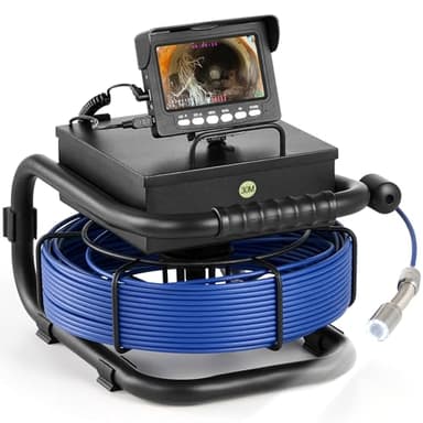 ZELCAN Camera Endoscopique avec 4,3" LCD Écran et 12 LED Lumières, Caméra d’Inspection Canalisation Étanche IP68 avec Câble 30m, Caméra d’Égout Endoscope