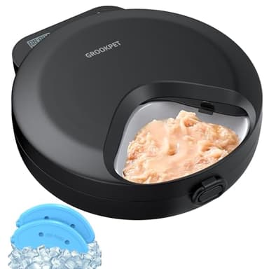 Distributeur Croquettes Chat Automatique Humide: Distributeurs de Nourriture pour Chiens avec Minuterie Programmable et Refrigere - Gamelle Automatique Chat sans Fil a Pile - Mangeoire Animaux 4 Repas
