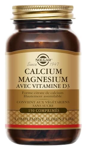 Solgar Calcium Magnésium Vitamine D3 - Os et Muscles - Fonction musculaire - Trio essentiel pour les os - Santé des os - Complément Alimentaire - Flacon de 150 comprimés
