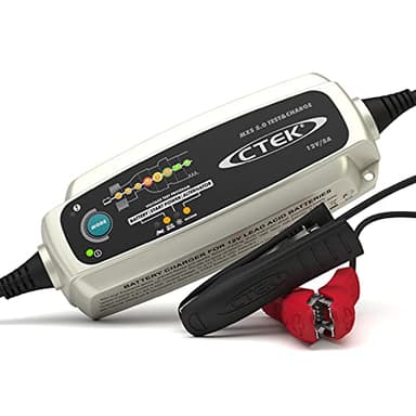 CTEK MXS 5.0 Test et Charge, Chargeur De Batterie 12V 5A, Mainteneur, Chargeur De Batterie Voiture Et Camion, Testeur De Batterie Et D'alternateur avec Mode De Reconditionnement, Multicolore
