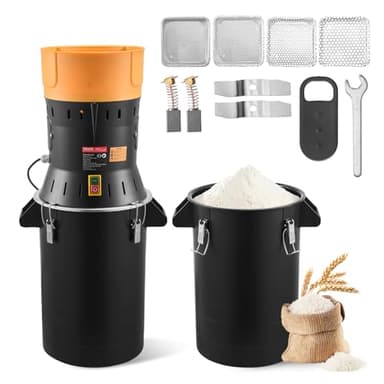 VEVOR Moulin à Grain Électrique Capacité 25 L, Broyeur à Épices 600 W Haute Puissance, pour Moudre Rapidement Grains Secs Céréales Café Maïs Poivre, Moulin à Farine avec Lames Galvanisées Tranchantes