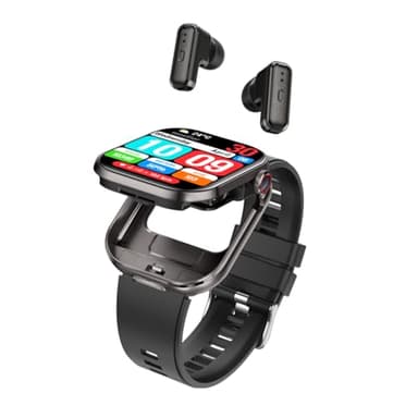 AIEK Smartwatch pour Femmes et Hommes, Oreillette Bluetooth, Appel Bluetooth, Fréquence Cardiaque, Pression artérielle, Montre Fitness Tracker pour iOS Android, Grand écran 2.02" (Noir)