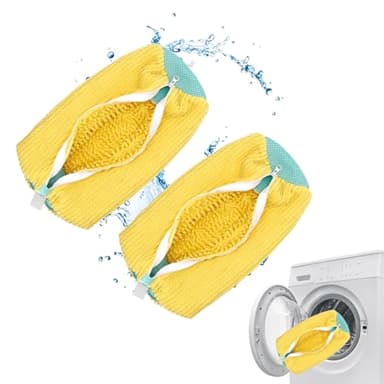 sac lavage chaussures machine à laver,sac pour laver les basket machine,sac de lavage pour chaussures,sac de lavage chaussure machine à laver - 2 pièces jaunes