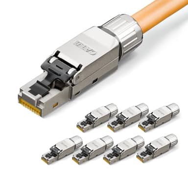 LEENUE Connecteur RJ45 Sans Outil Cat8, 40 Gbit/S 2000 Mhz, Enrobé D'or Fiche RJ45 Sans Outils Pour Câble de Pose POE Cat8 Cat7 Cat6A, Blindé prise rj45 Cat 8 Sans Outils,RéUtilisable, Lot de 8