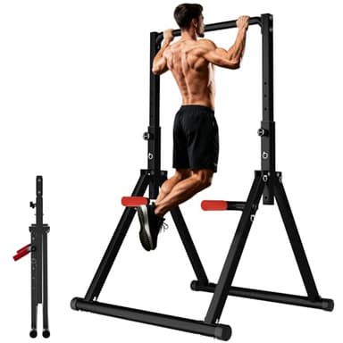 DOBESTS Barre de traction pliable, réglable en hauteur, multifonction, structure triangulaire, stable, appareil d'entraînement, de fitness, de pompes Pull Up, poids de soutien : 300 kg