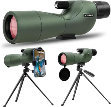 25-75×60 Longue-Vues, Hunting Spotter Scope for Shooting Targets, Telescopes-Waterproof Scope with BAK4 Prism Tripod Phone Adapter Carry Bag, for Target Shooting Bird Watching Hunting Wildlife. (60G)