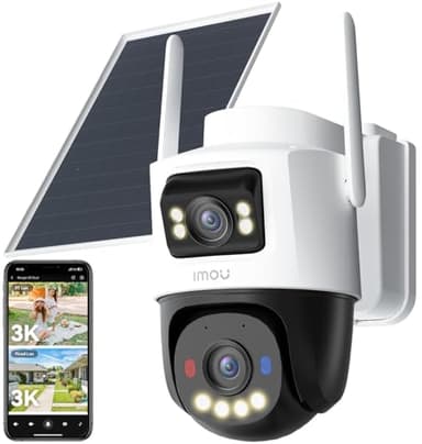 Imou 4G LTE Caméra Solaire avec Carte SIM, 10MP(5MP+5MP)Caméra Surveillance WiFi Extérieure sans Fil Double Objectif, AOV 24/7 Enregistrement, 25M Détection Personnes/Véhicules, microSD 128Go Incluse