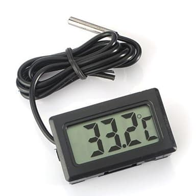 ARCELI Digital LCD Thermomètre Moniteur de Température avec Sonde Externe Pour Réfrigérateur Congélateur Réfrigérateur Aquarium - Noir