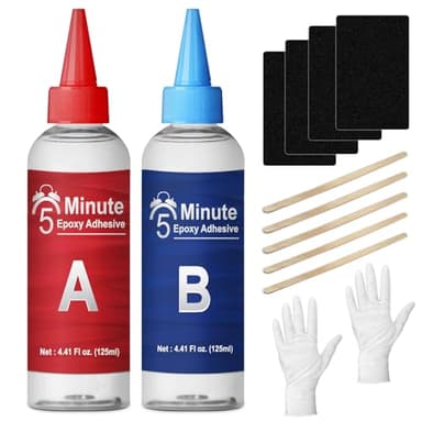 LAMXIN 5 Minutes Colle Epoxy 250ml, Robuste Durable Transparent Colle Epoxy bi-Composant, Durcissement Rapide Bi Composant Adhésifs Pour Métal, Bois, Carrelage, Plastiques