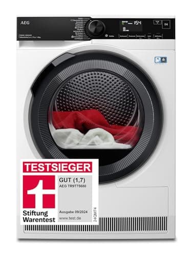 AEG TR9T75680 Sèche-linge à pompe à chaleur/Série 9000 avec AbsoluteCare Plus / 3D Scan - Séchage durable/FiberPro - Résultats de séchage précis / 8,0 kg/A+++ / économie d'énergie/tambour doux