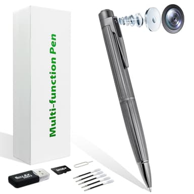 OTADUG Caméra Stylo Espion, caméra cachée 1080P de 64 Go avec Surveillance des mouvements, Enregistrement vidéo et Audio