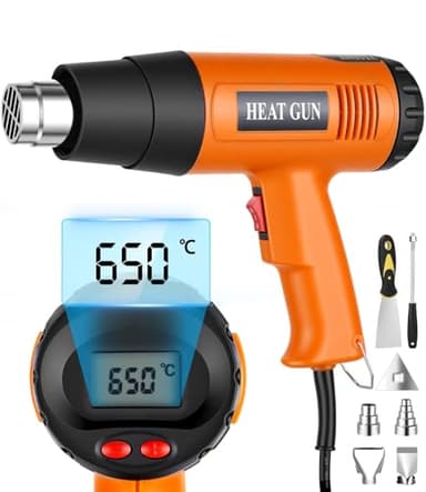 Tixexo Décapeur Thermique 2000W, 50-650℃ Température Réglable Pistolet à Air Chaud, 2 Débit d'air, Protection de Surcharge, Décapeur Thermique avec 6 Accessoires pour Aécaper la peinture, Souder