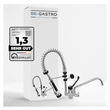 BE-GASTRO I Profi Premium Douchette de vaisselle professionnelle avec robinet, robinet industriel, douchette industriel, mitigeur et poignée longue ergonomique I Douchette gastronomique (60 cm)