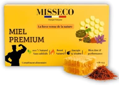 Miel Aphrodisiaque Puissant – Formule Premium au Shilajit Pur avec Maca, Ashwagandha & Ginseng – Énergie, Vitalité & Anti-Stress Naturel – 100% Naturel, Sans Ingrédients Chimiques – Marque Française