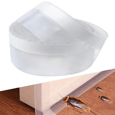 10m×25mm Silicone Bande Etancheite Autocollante, Joint Fenetre Isolation, pour Isolant Porte Fenêtre, Insonorisant, Résistant aux Intempéries, Imperméable, Anti-insectes, Transparent