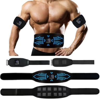 TERVON EMS Ceinture Abdominale Electrostimulation, Electrostimulateur Musculaire avec 10 Modes 30 Intensités, Ceinture Abdominale Electrostimulation, Indication de La Consommation de Calories