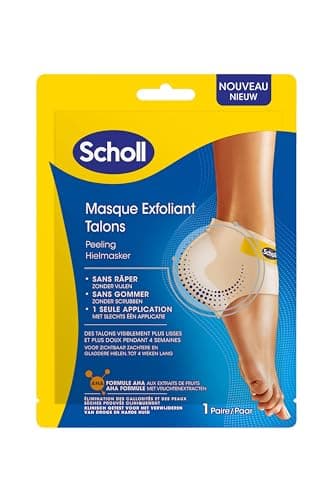 Scholl Masque Pieds Exfoliant - Peeling et Élimination des Callosités - Hydratation Intense Pieds Doux et Régénérés - Idéal pour Talons Abîmés - 2 Chaussettes Soin Pieds - Facile et Rapide
