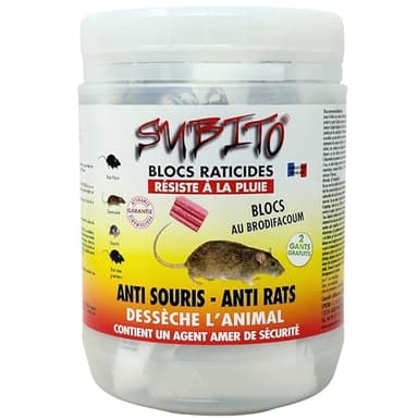 Raticide Professionnel Puissant 300g - Élimination Rapide des Rats et Souris – Appât/Poison Haute Appétence Foudroyant - Utilisation Intérieure et Extérieure – Anti Rongeur/ Mort aux rats Efficace