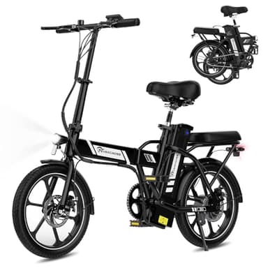 EVERCROSS EK5 Vélo Électrique, 250W E Bike pour Adultes, 36V Vélos Electriques Pliables Vélo de Montagne, Jusqu'à 25KM / h, Plage 35-60km, Pneus 16'' E-Bike de Ville avec Siège Réglable