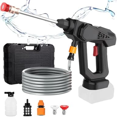 Nettoyeur Haute Pression sans Fil, Pistolet à Eau Portable Haute Pression Kompatibel mit Makita 18V Akku, Pistolet Haute Pression sans Fil Pistolet Pulvérisateur, 30 Bar, 5m Tuyau (sans Batterie)