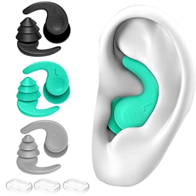 Bouchon Oreille Piscine, 3 Paires de Bouchons d'oreilles de Natation en Silicone Réutilisables et Imperméables pour le surf et autres sports nautiques