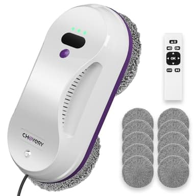 CHOVERY CL-2 Robot Nettoyeur de vitres avec télécommande, Nettoyeur de vitres Automatique, Robot de Nettoyage de vitres, 3000 Pa(Blanc)