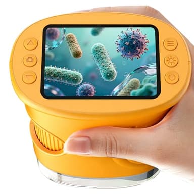 1000X Microscope Enfant Portable Loupe: Microscope NuméRique pour 2.0" IPS Pouces & 8 LED Lumiere - Cadeau Fille 4-12 Ans Garcon Fille - Mini Magnifying Glass - Kids Jouet