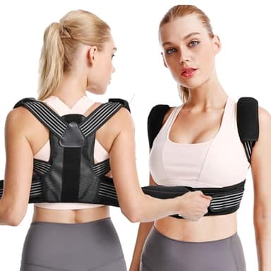 XFLYP Correcteur de Posture, Confortable Respirant, Velcro Ajustable avec élastique, pour Enfants Homme et Femme, Soulage les Douleurs Cervicales et du Dos et épaule, S