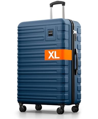 Travely Valise en Polycarbonate, Taille XL, 77 cm, Volume intérieur 100 L, Dimensions 158 cm, Valise à Coque Rigide très Robuste avec roulettes Souples et Serrure TSA, Valises, Valises à roulettes