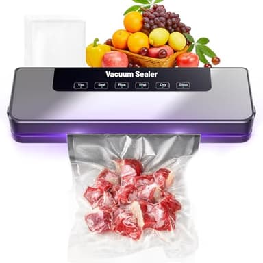 Machine de Mise sous Vide Professionnelle, 50 Sacs Inclus, Machine sous vide Modes Sec Humide, Scelleuse avec Couteau Intégré Pour Aliments et Conservation Automatique Secs et Humides Appareil