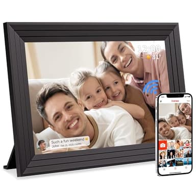 Cadre Photo Numérique WiFi Connecté - 10,1 Pouces 32Go Frameo 1280x800 HD Cadres Video Grand Format IPS Écran Tactile Rotation Automatique Espace Electronics Digital Frame Album Luakug