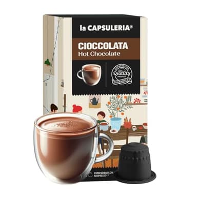 CHOCOLAT CHAUD (80 Capsules) compatible avec Nespresso, Lot de 8 x 10 Capsules (80 portions tot) - la Capsuleria