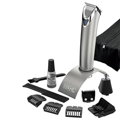 Coffret cadeau en acier inoxydable Wahl, Tondeuses pour hommes, Kit de taille de barbe, Coupe-chaume pour hommes, Coupe-corps, Taille des oreilles et du nez, Ensemble de toilettage masculin