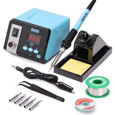 Yofuly Station Soudage, 75W Fer a Souder Etain Professional 10s Chauffage Rapide Station Soudure, 392°F-896°F Ajustable Kit Soudure Électronique de Precision avec 5 Têtes