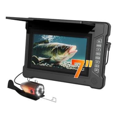 ESANHAO Sonde de pêche Caméra sous-Marine de pêche avec écran HD 7" et câble de 15m, Vision Nocturne Infrarouge Grand Angle, IP68 étanche, pour pêche en mer, lac, rivière et Glace