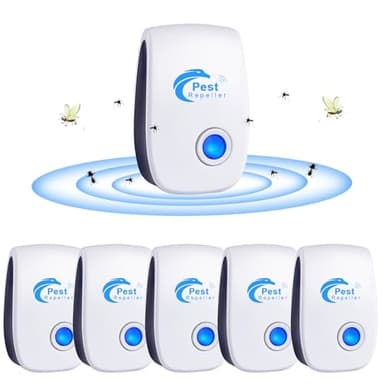 Répulsif Ultrason Anti-Rongeurs Insectes, 6 pcs Ultrason Anti Moustique Ultrason Souris et Rats, Intérieur Répulsif Électronique Insectes pour Souris, Rats Fourmis Araignées Moustiques