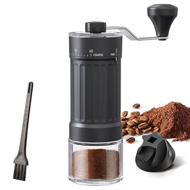 OrkeyDolk Moulin à café manuel extérieur réglable avec mécanisme conique de haute précision en céramique, réglage à 40 niveaux, adapté pour aeropress, Pour Over et Moka.