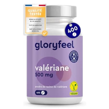 Valériane Hautement Dosée (500 mg par Dose Journalière), 400 Comprimés pour Plus d'un An, Extrait de Racine Pure, Plante, Complément Alimentaire, 100% Végétalien, Sans Additifs